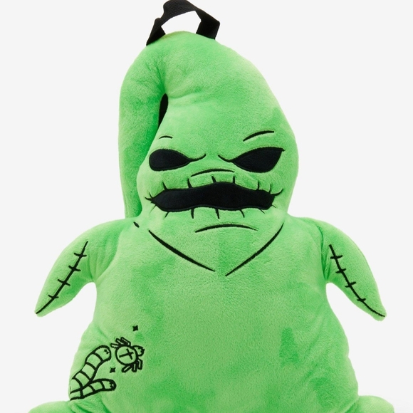 Nightmare Before Christmas Other - Plush Green Kids Character Backpack - Soft Hooded Bag